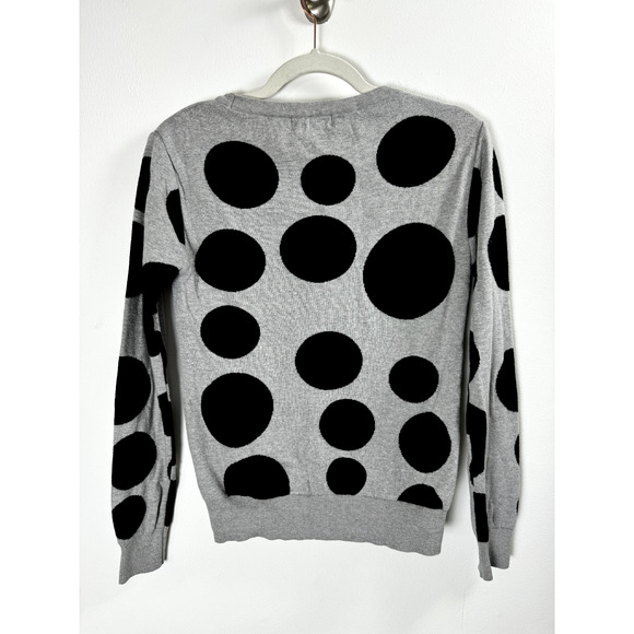 POL Fun Playful Polka Dot Soft Stretch Preppy Modern Twee Cozy Pullover Sweater - Picture 3 of 4